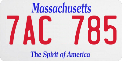MA license plate 7AC785
