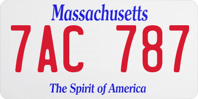 MA license plate 7AC787