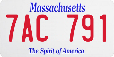 MA license plate 7AC791
