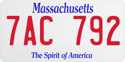 MA license plate 7AC792