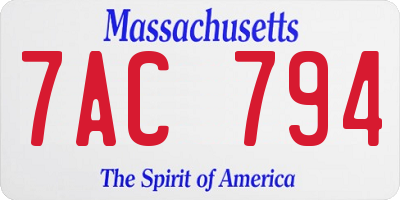 MA license plate 7AC794