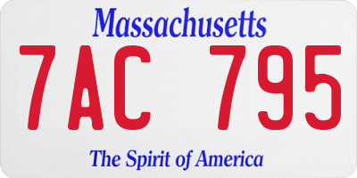 MA license plate 7AC795