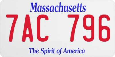 MA license plate 7AC796