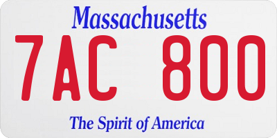 MA license plate 7AC800