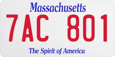 MA license plate 7AC801