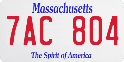 MA license plate 7AC804