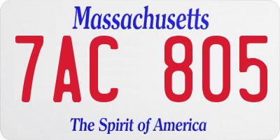 MA license plate 7AC805