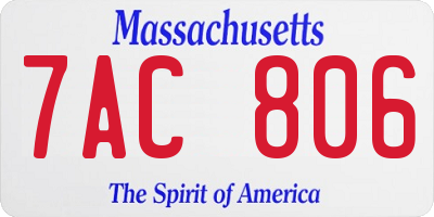 MA license plate 7AC806