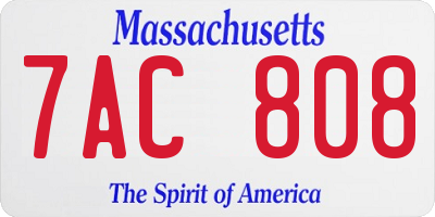 MA license plate 7AC808
