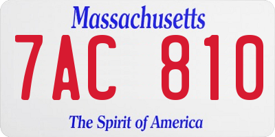MA license plate 7AC810