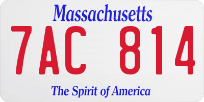 MA license plate 7AC814