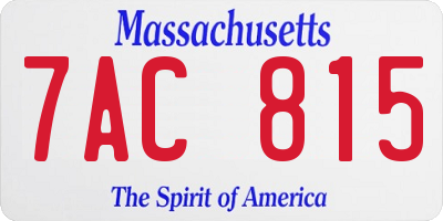 MA license plate 7AC815