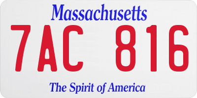 MA license plate 7AC816