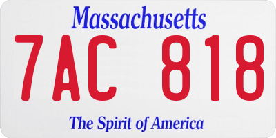MA license plate 7AC818