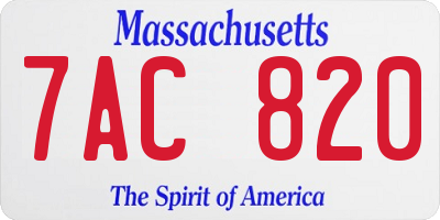 MA license plate 7AC820
