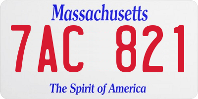 MA license plate 7AC821