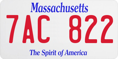 MA license plate 7AC822