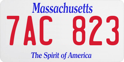 MA license plate 7AC823