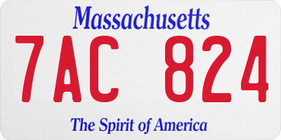 MA license plate 7AC824