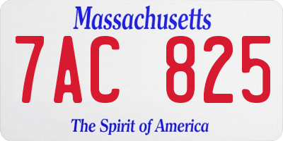 MA license plate 7AC825