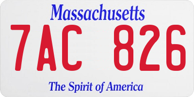 MA license plate 7AC826