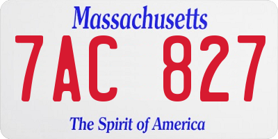 MA license plate 7AC827