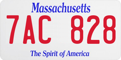 MA license plate 7AC828