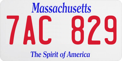 MA license plate 7AC829