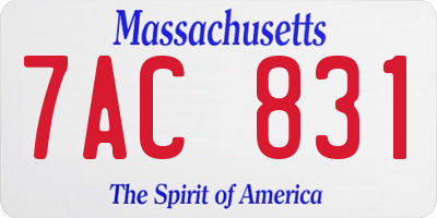 MA license plate 7AC831