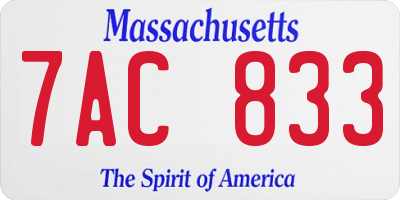 MA license plate 7AC833