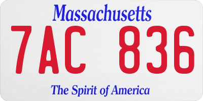 MA license plate 7AC836