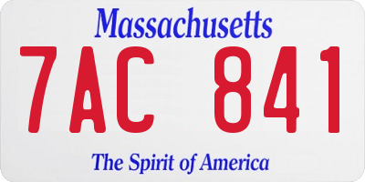 MA license plate 7AC841