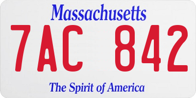 MA license plate 7AC842