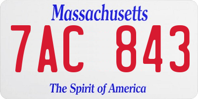 MA license plate 7AC843