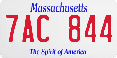 MA license plate 7AC844