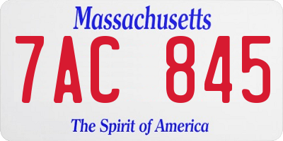 MA license plate 7AC845