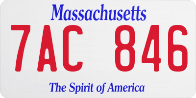 MA license plate 7AC846