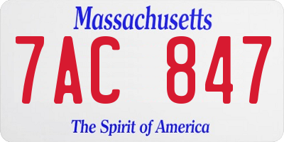 MA license plate 7AC847