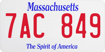 MA license plate 7AC849