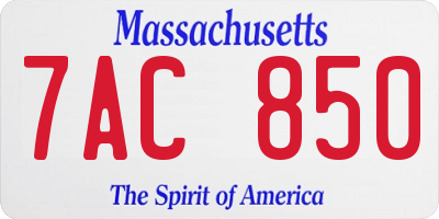 MA license plate 7AC850