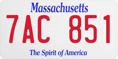 MA license plate 7AC851