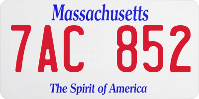 MA license plate 7AC852