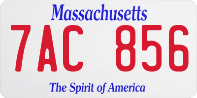 MA license plate 7AC856