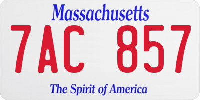 MA license plate 7AC857