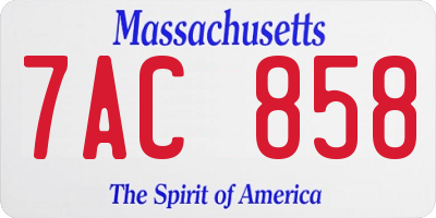 MA license plate 7AC858