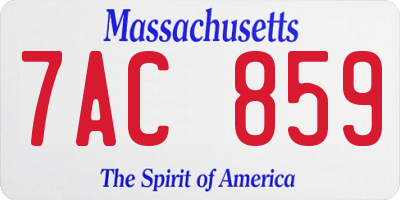 MA license plate 7AC859