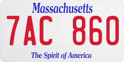 MA license plate 7AC860