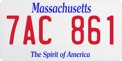 MA license plate 7AC861