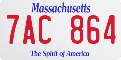 MA license plate 7AC864