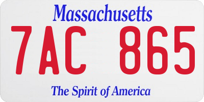 MA license plate 7AC865